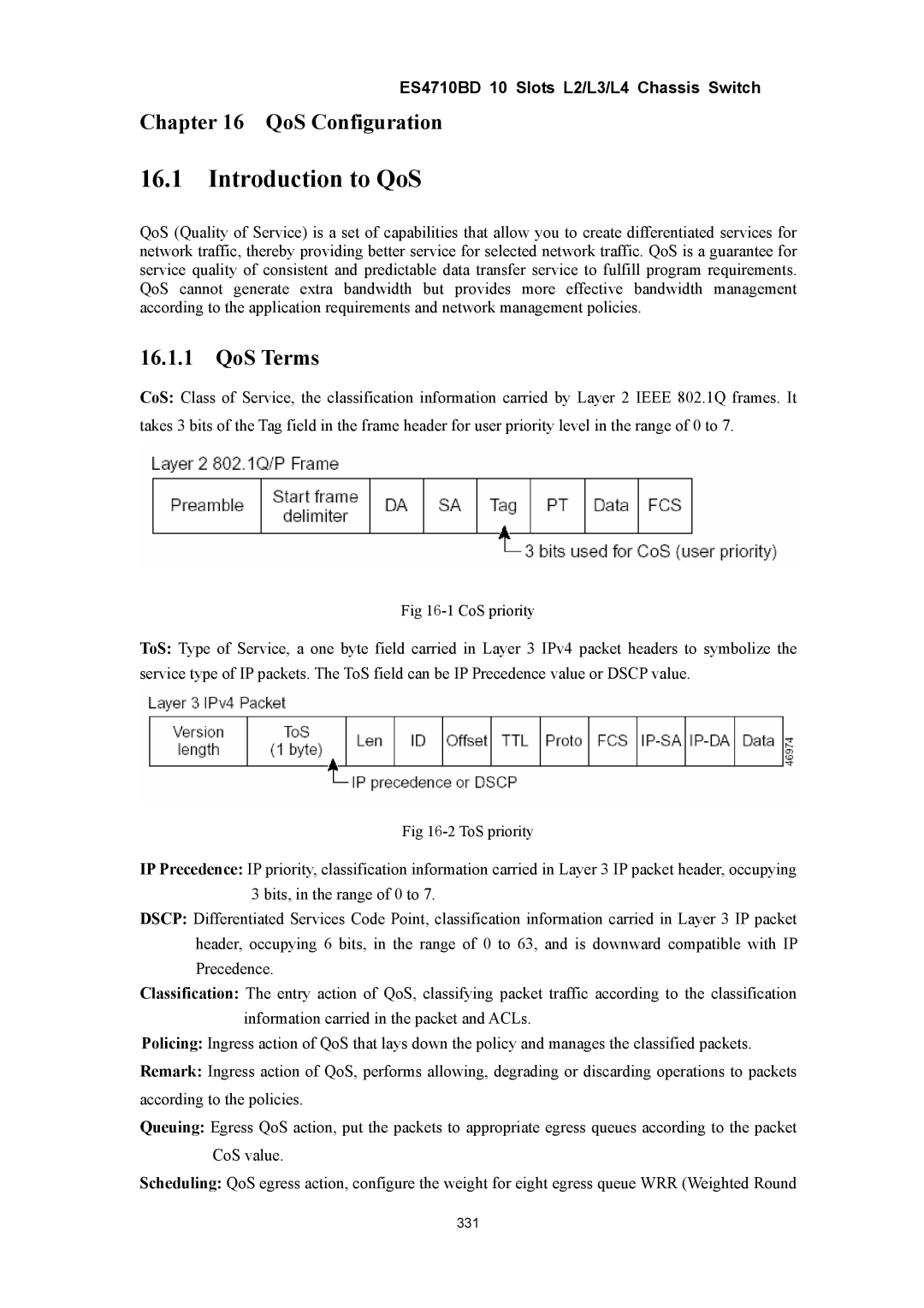 Accton Technology ES4710BD manual Introduction to QoS, QoS Configuration, QoS Terms 