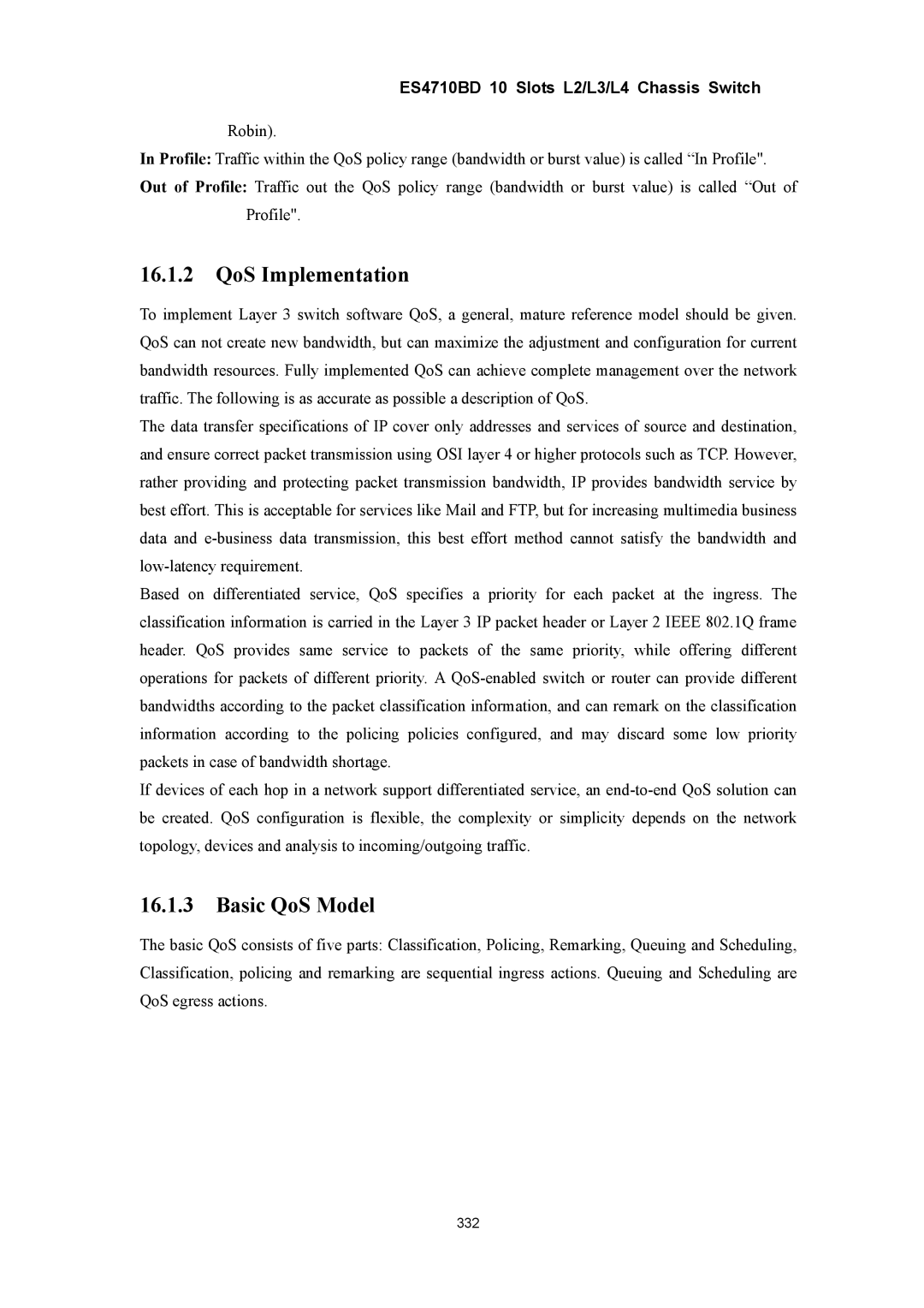 Accton Technology ES4710BD manual QoS Implementation, Basic QoS Model 