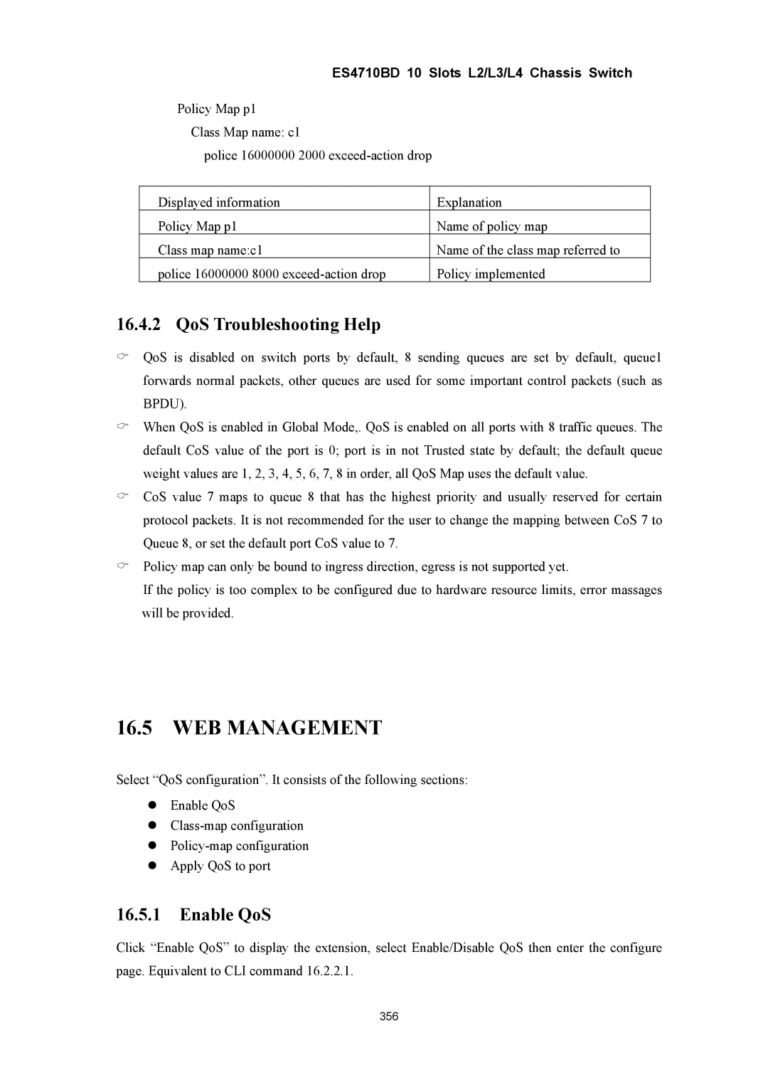 Accton Technology ES4710BD manual QoS Troubleshooting Help, Enable QoS 