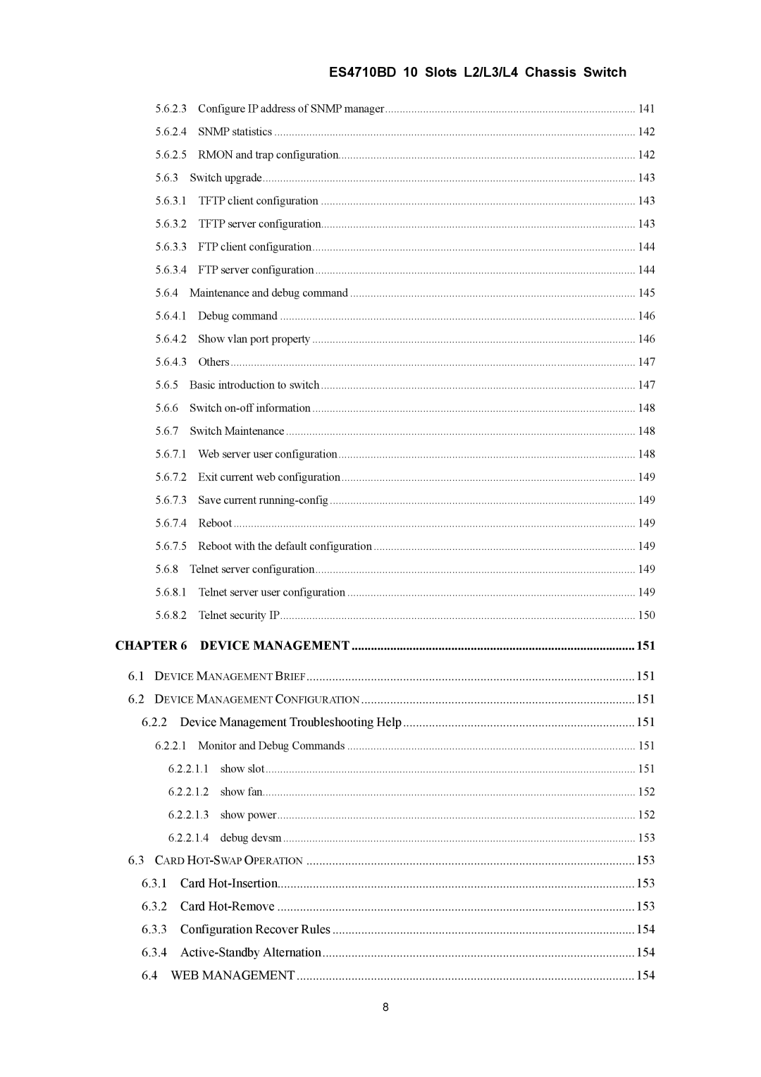 Accton Technology ES4710BD manual Chapter Device Management 