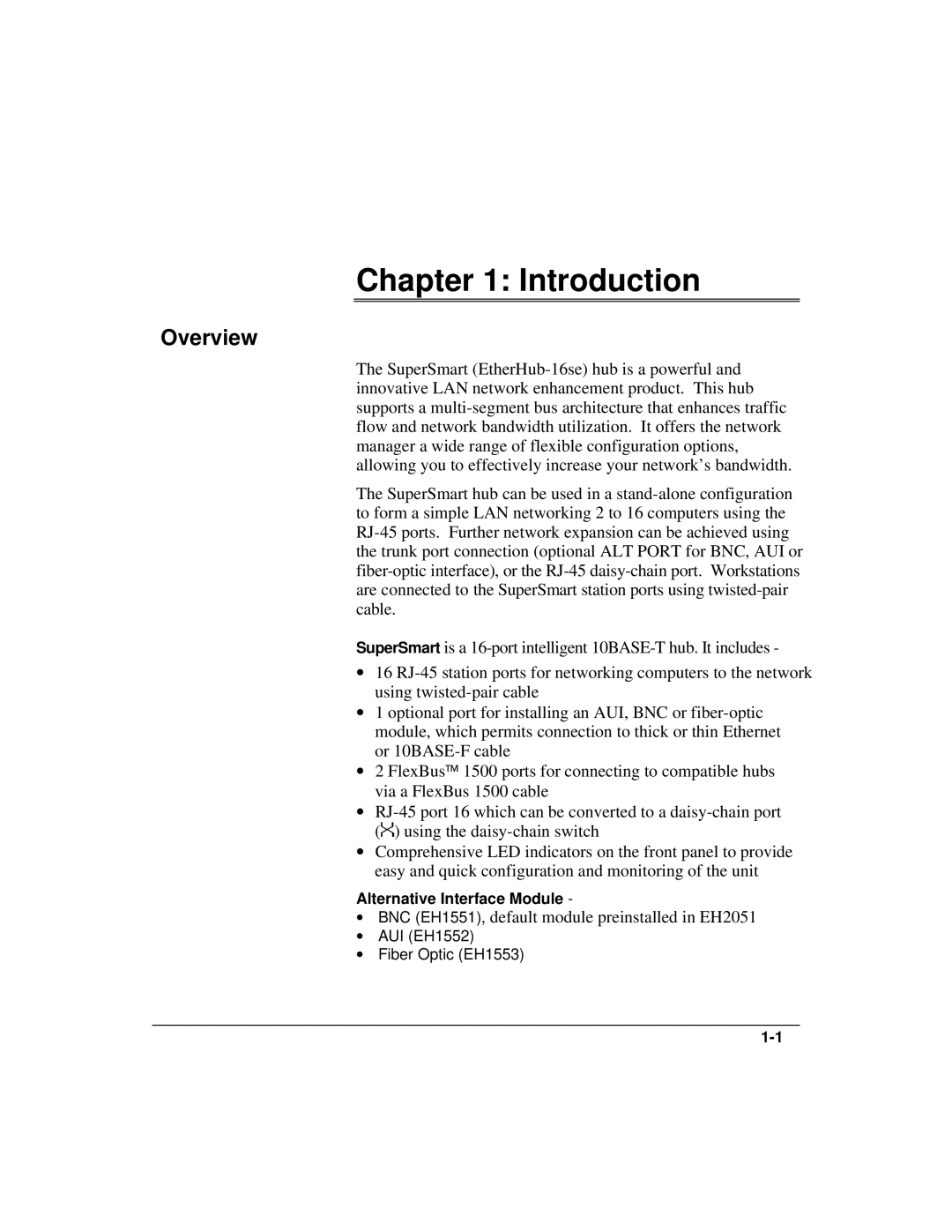 Accton Technology ETHERHUB-16SE installation manual Introduction, Overview 