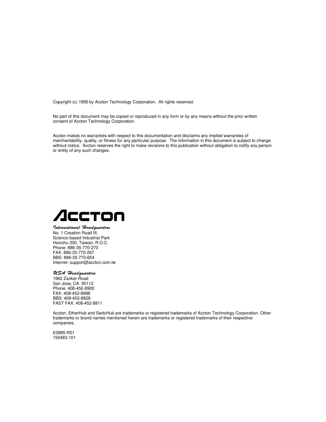 Accton Technology ETHERHUB-16SE installation manual Qwhuqdwlrqdo-Hdgtxduwhuv 