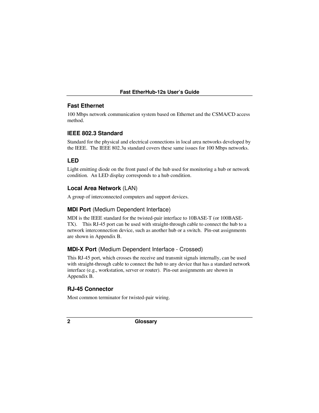 Accton Technology FAST ETHERHUB-12S manual Led 