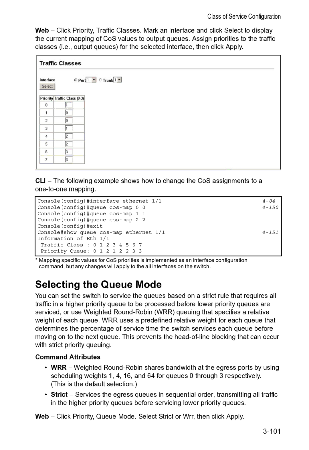 Accton Technology VS4512DC manual Selecting the Queue Mode, 151 