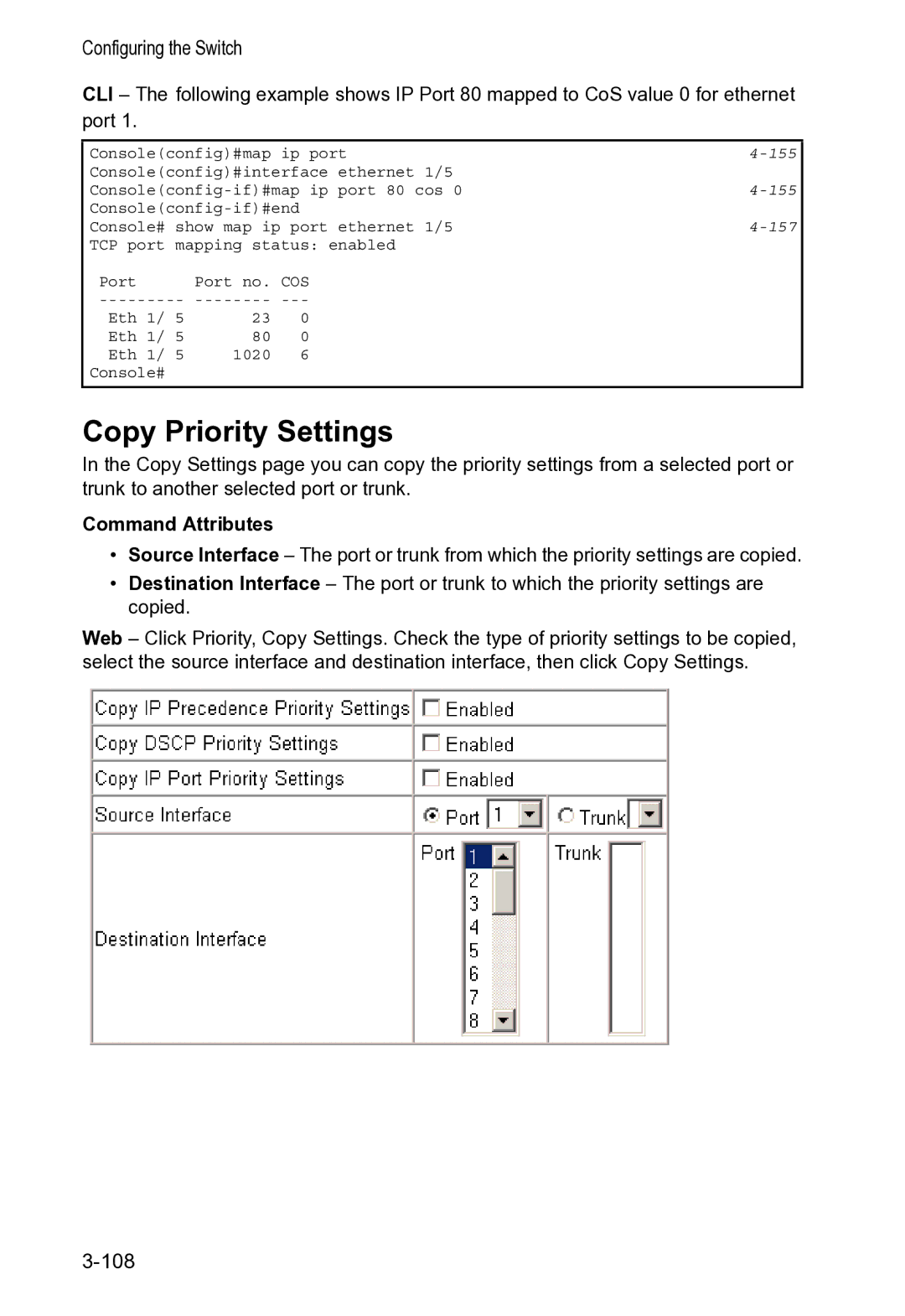 Accton Technology VS4512DC manual Copy Priority Settings 
