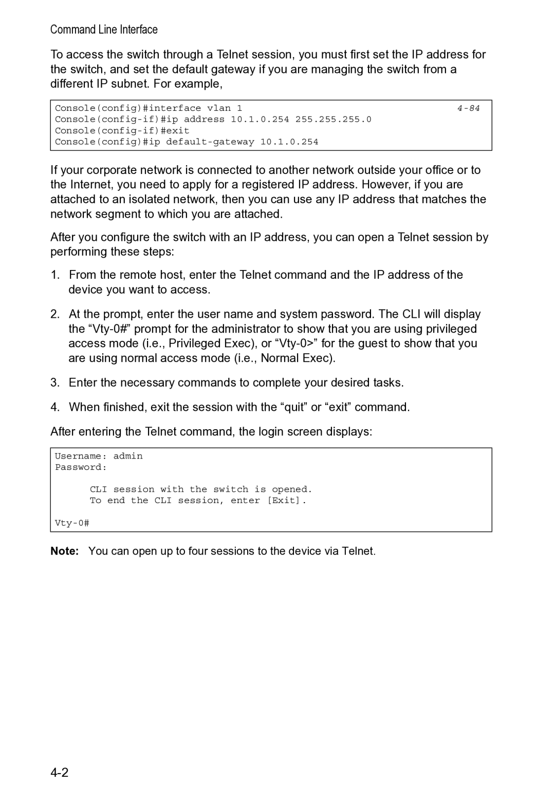 Accton Technology VS4512DC manual Command Line Interface 