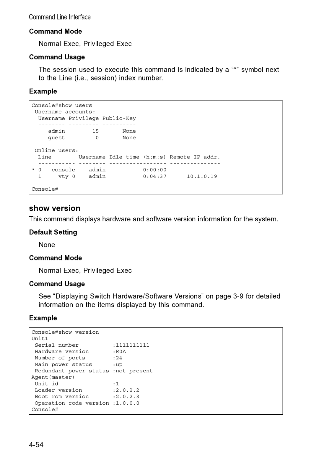 Accton Technology VS4512DC manual Show version 