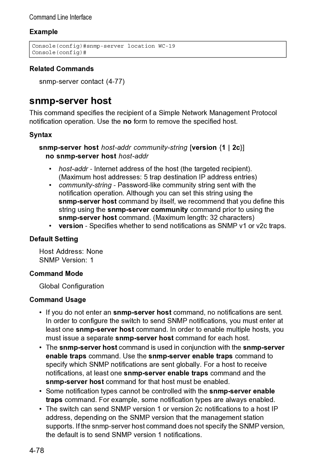 Accton Technology VS4512DC manual Snmp-server host 