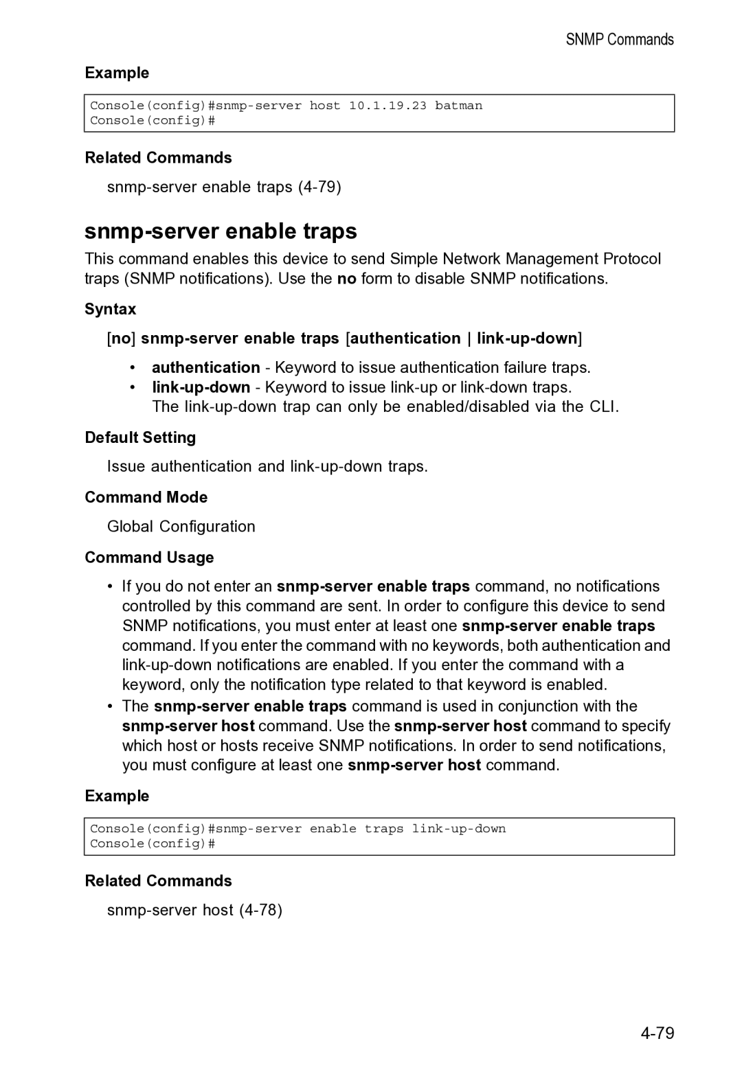 Accton Technology VS4512DC manual Snmp-server enable traps 