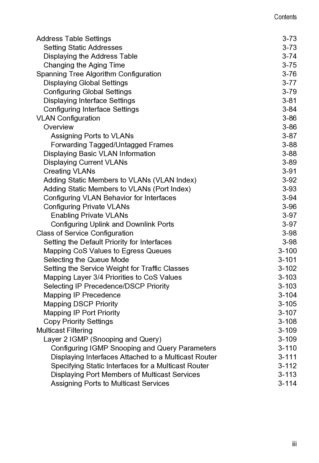 Accton Technology VS4512DC manual Contents 