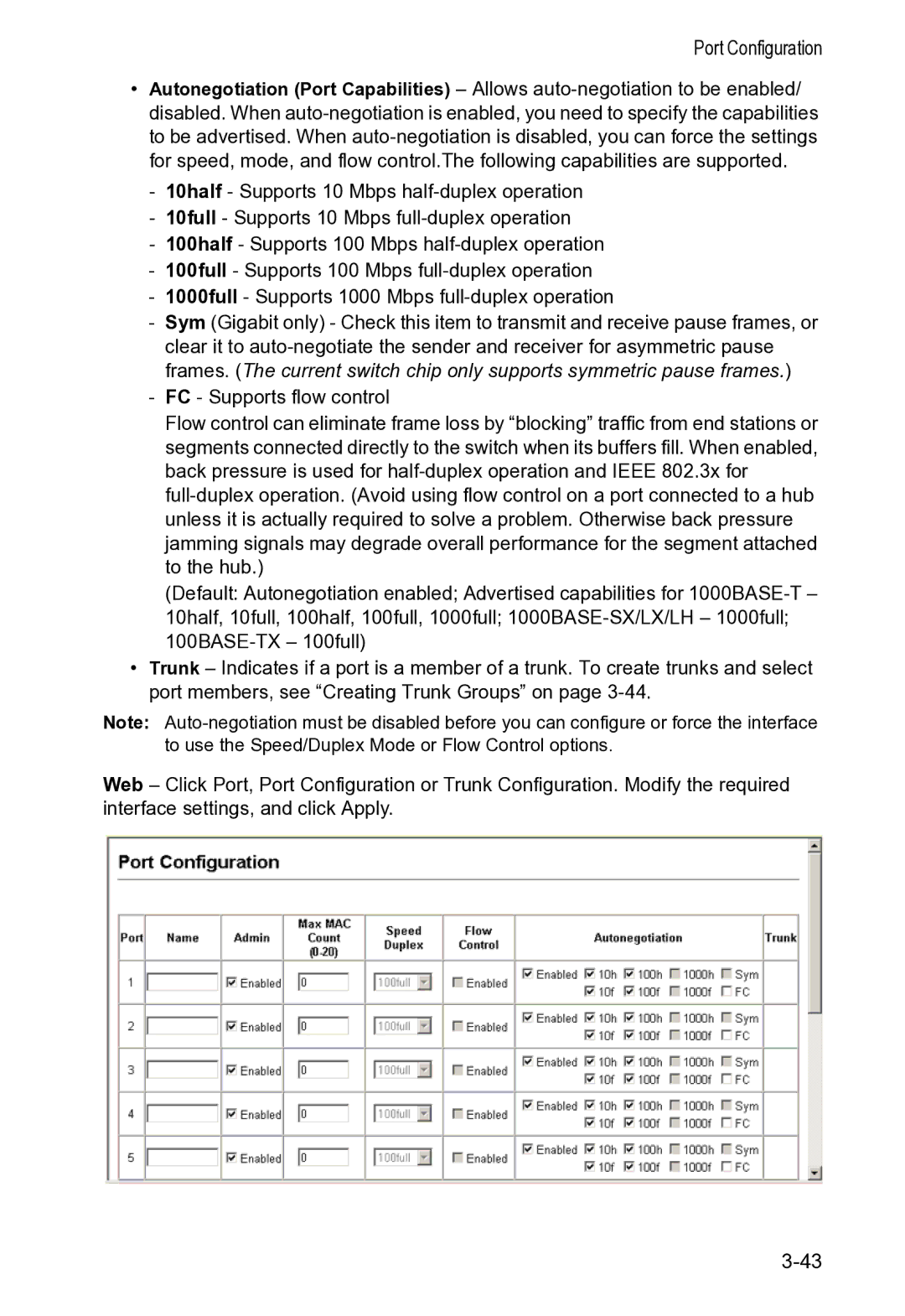 Accton Technology VS4512DC manual Port Configuration 