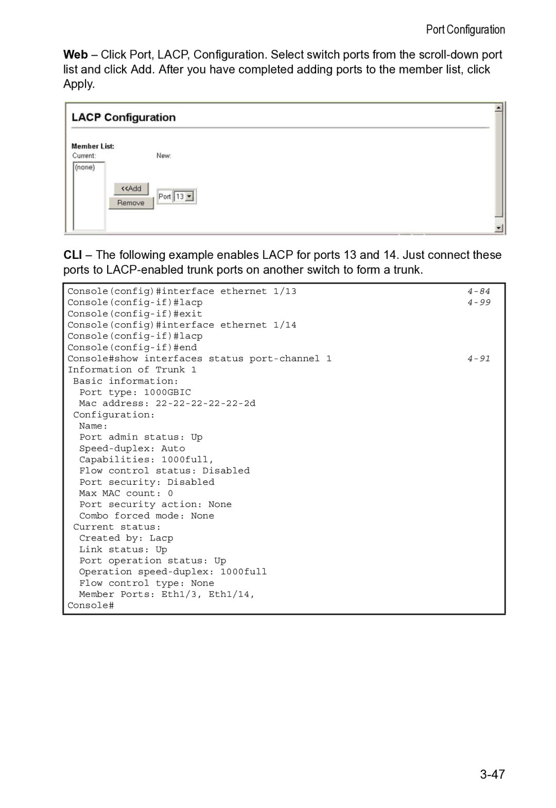 Accton Technology VS4512DC manual Port Configuration 