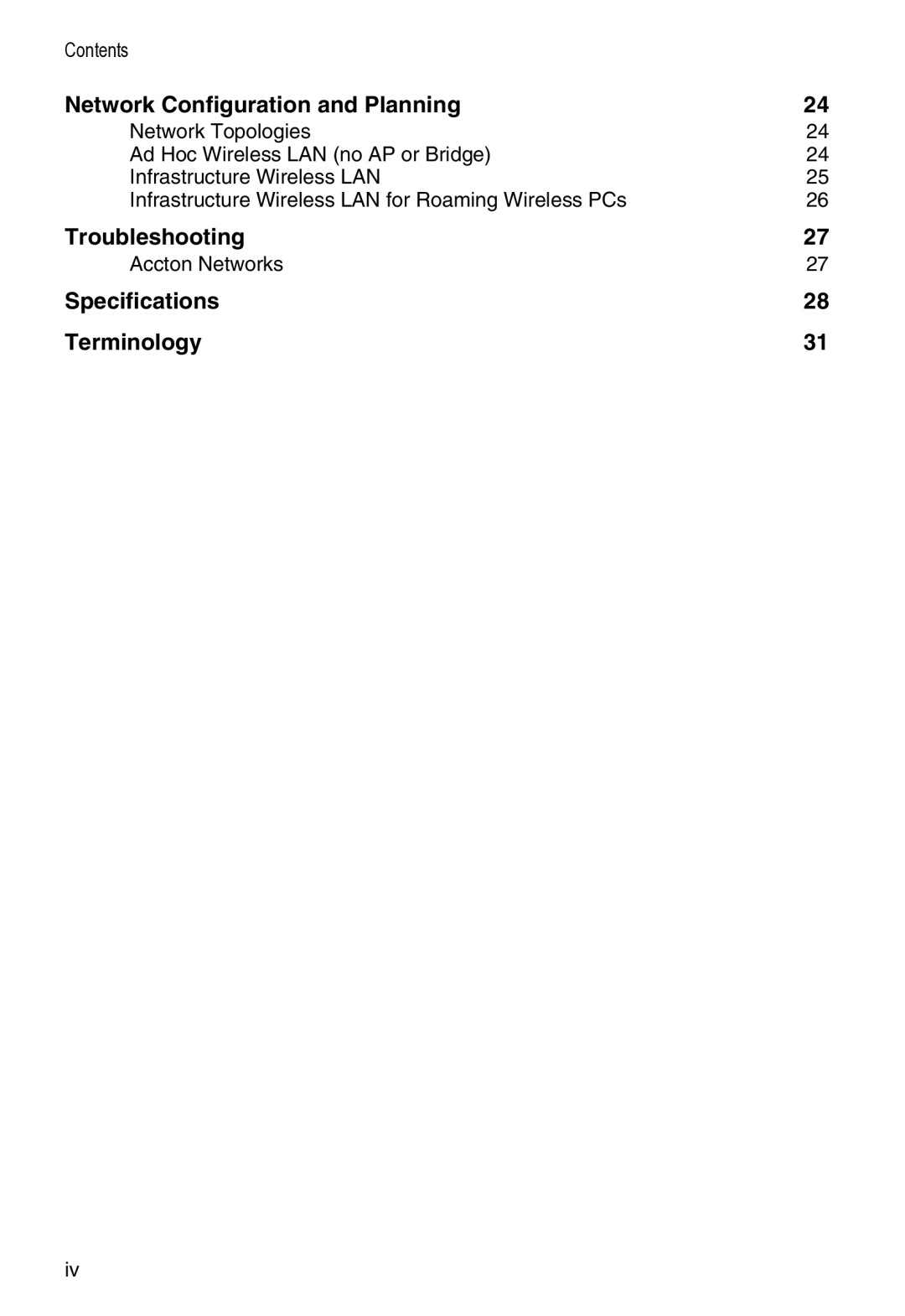 Accton Technology WA-5001 manual Network Configuration and Planning, Troubleshooting, Specifications Terminology 