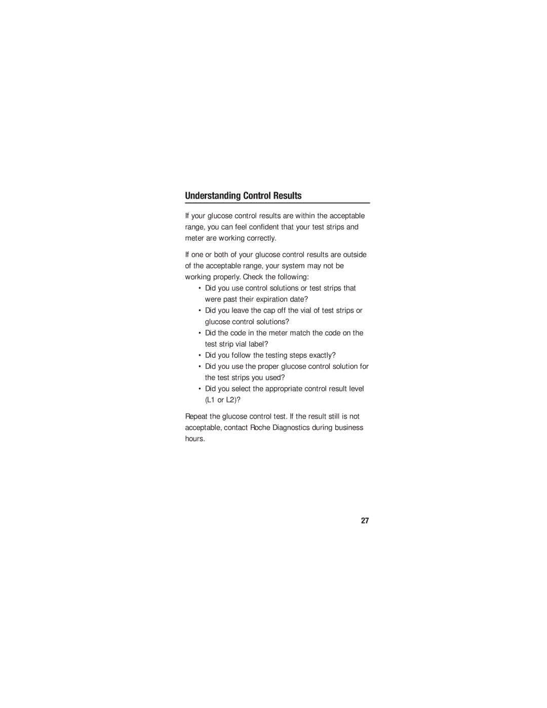 Accu-Chek 98/79/EC manual Understanding Control Results 