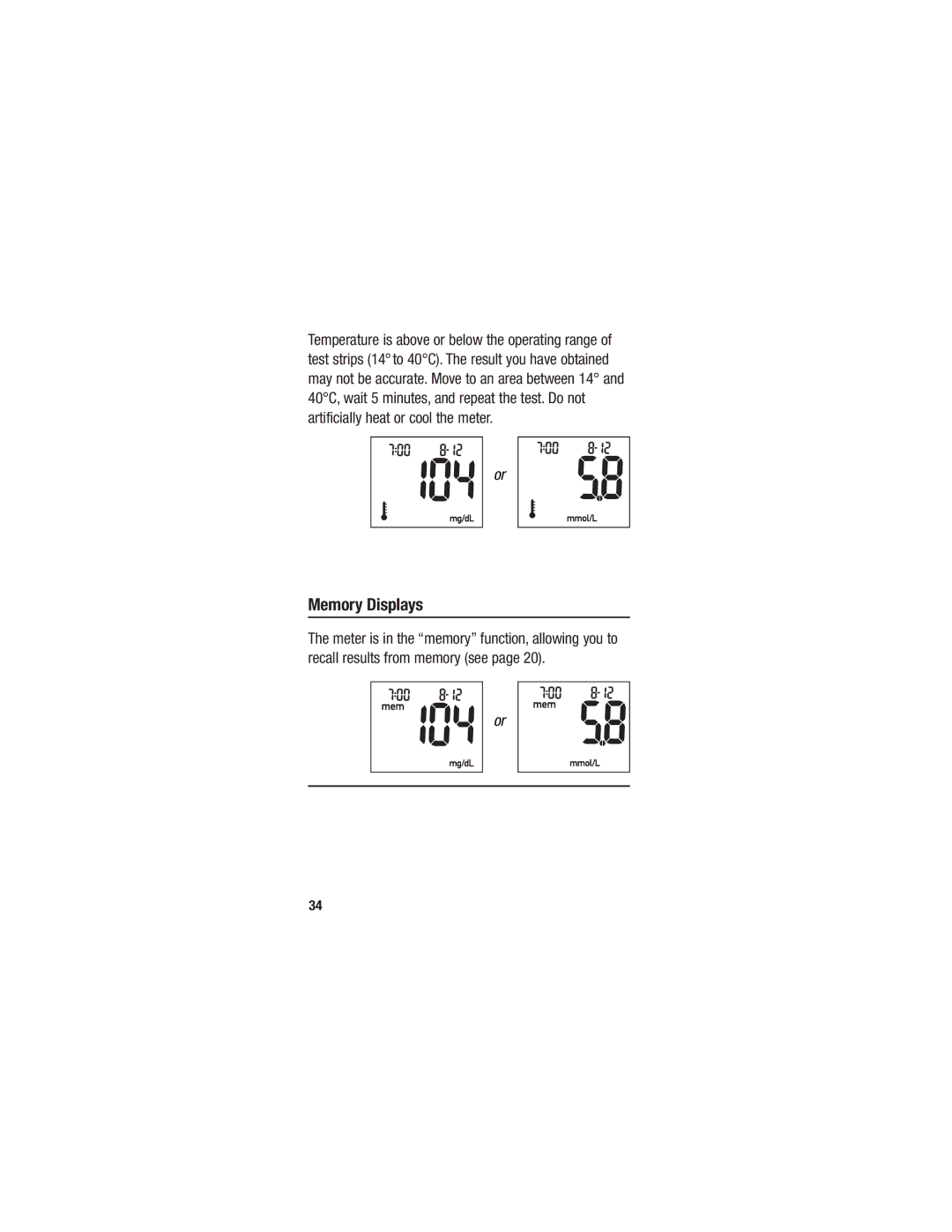 Accu-Chek 98/79/EC manual Memory Displays 