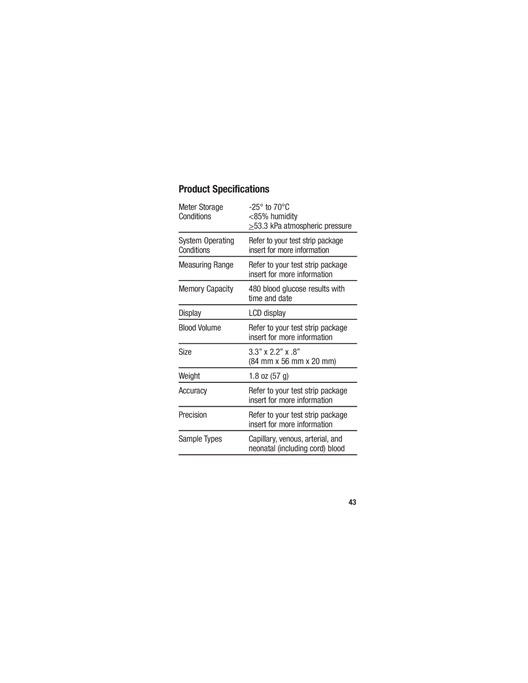 Accu-Chek 98/79/EC manual Product Specifications 