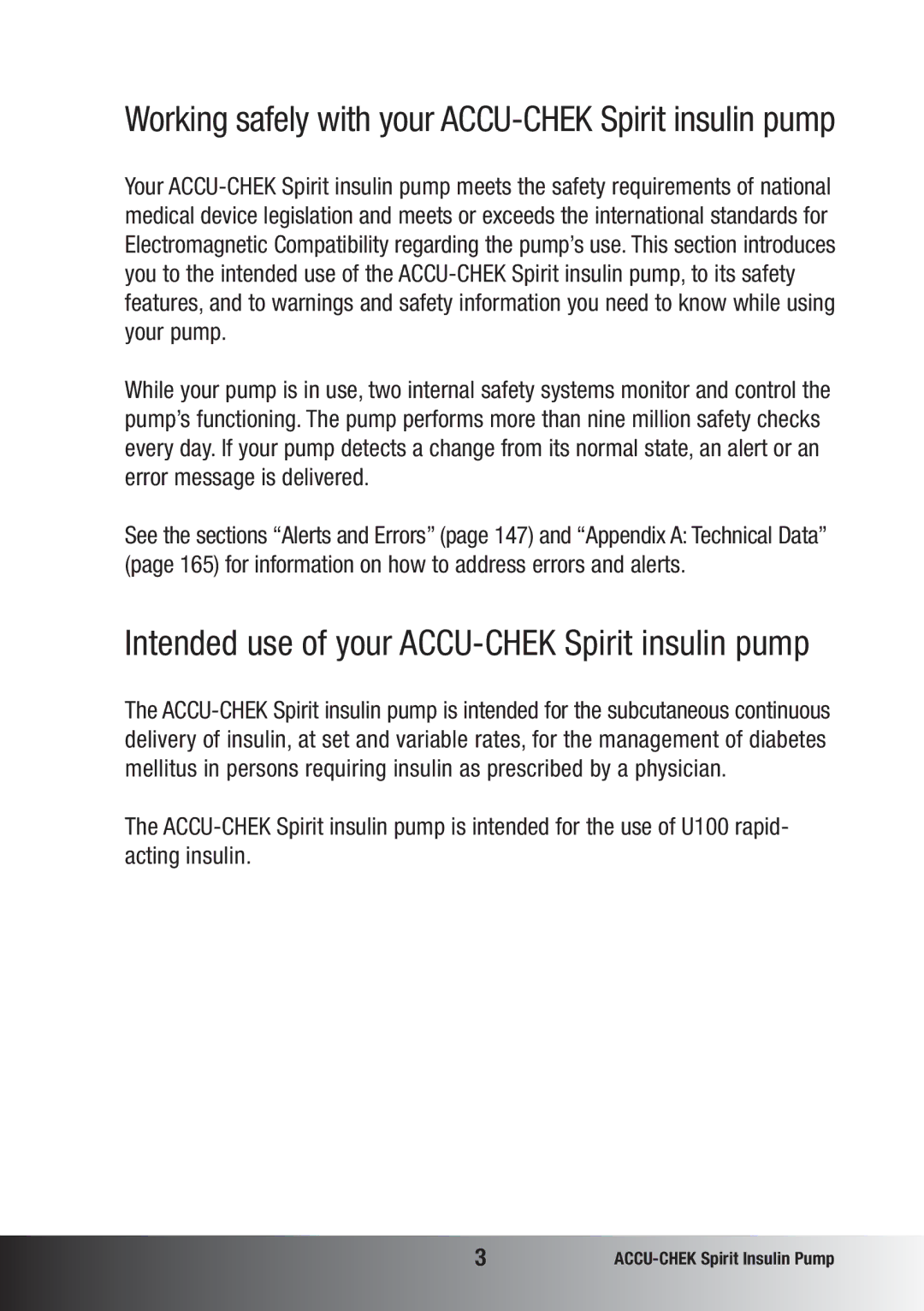 Accu-Chek manual Intended use of your ACCU-CHEK Spirit insulin pump 