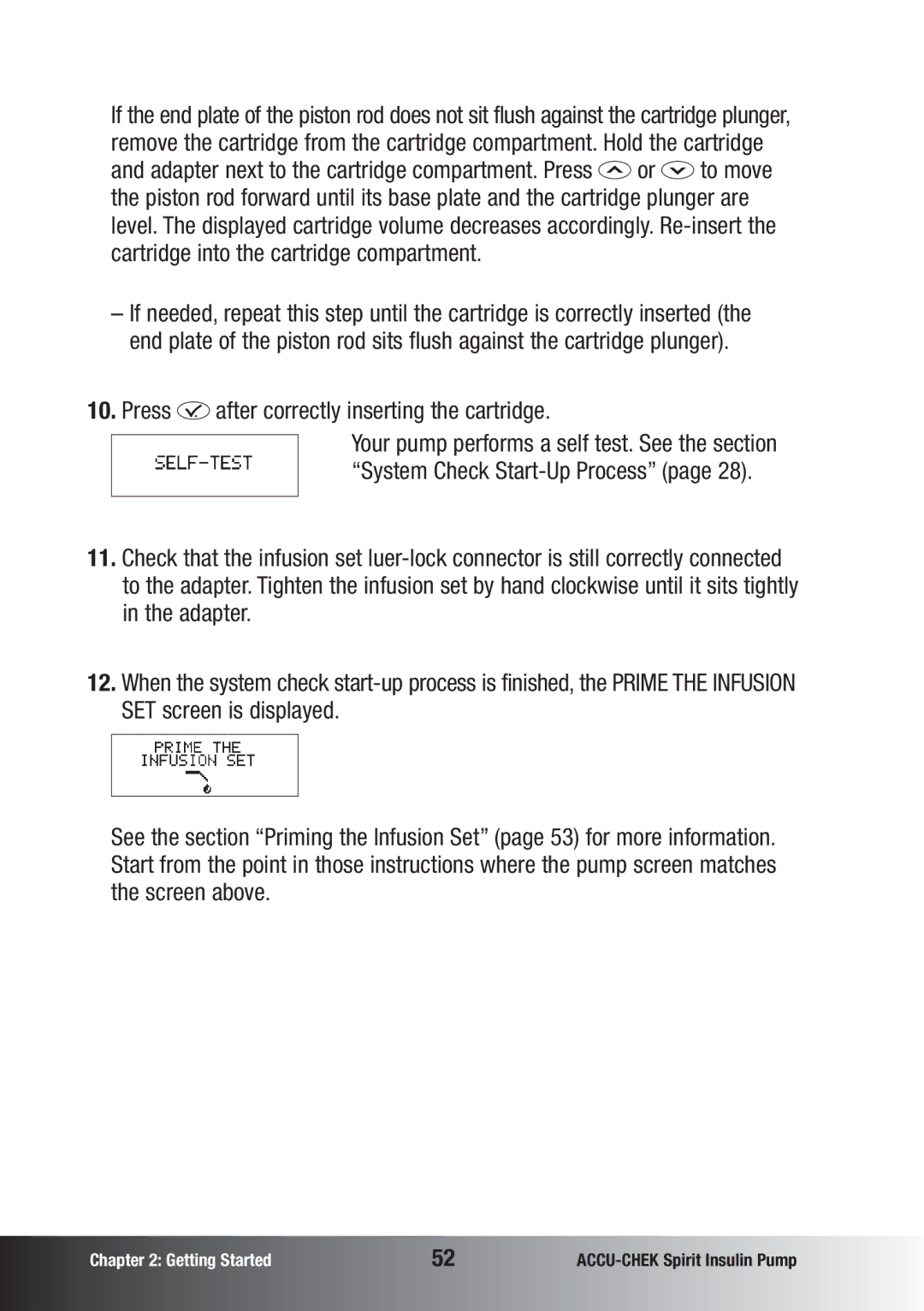 Accu-Chek insulin pump manual Press f after correctly inserting the cartridge 