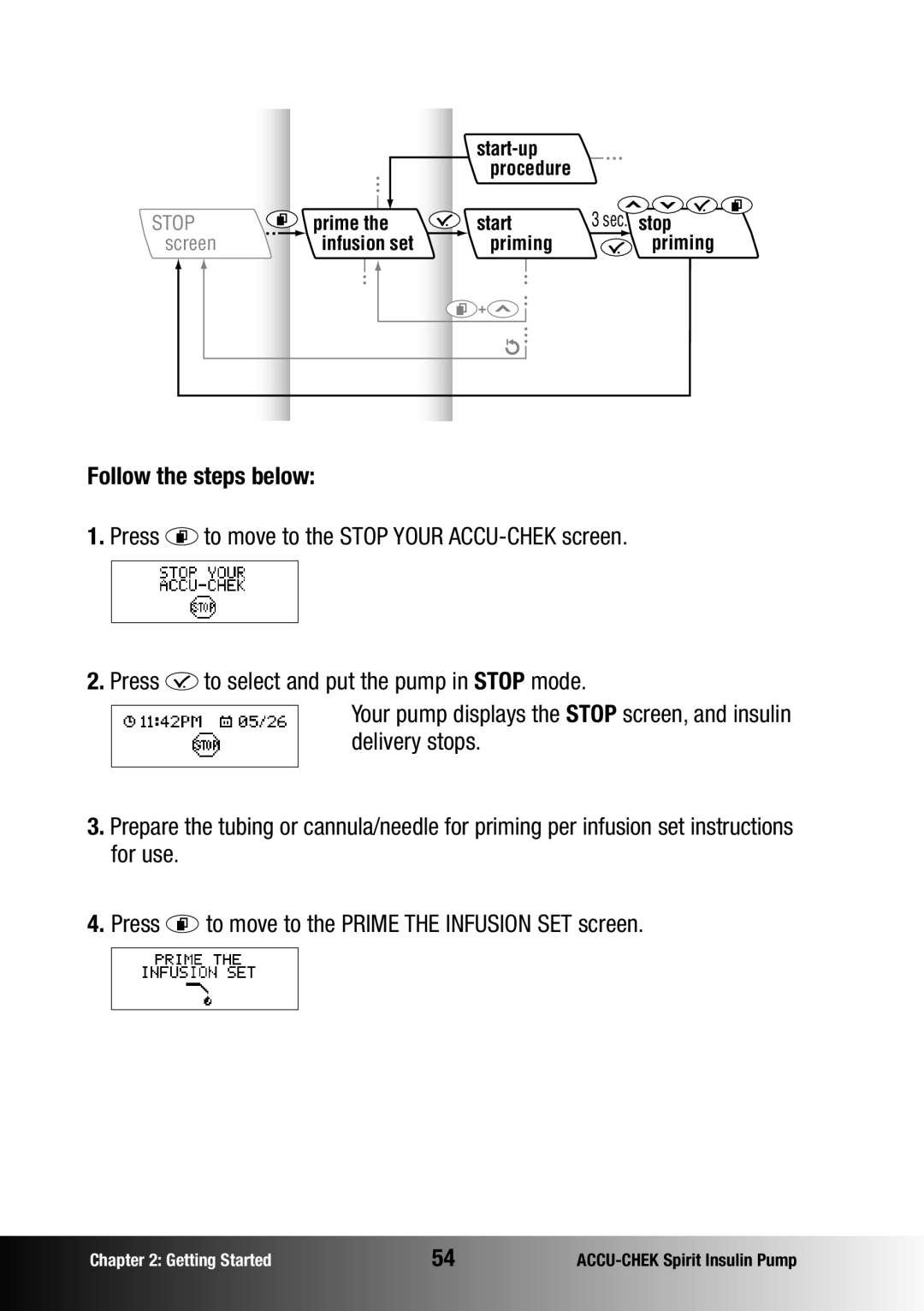 Accu-Chek insulin pump manual Stop 