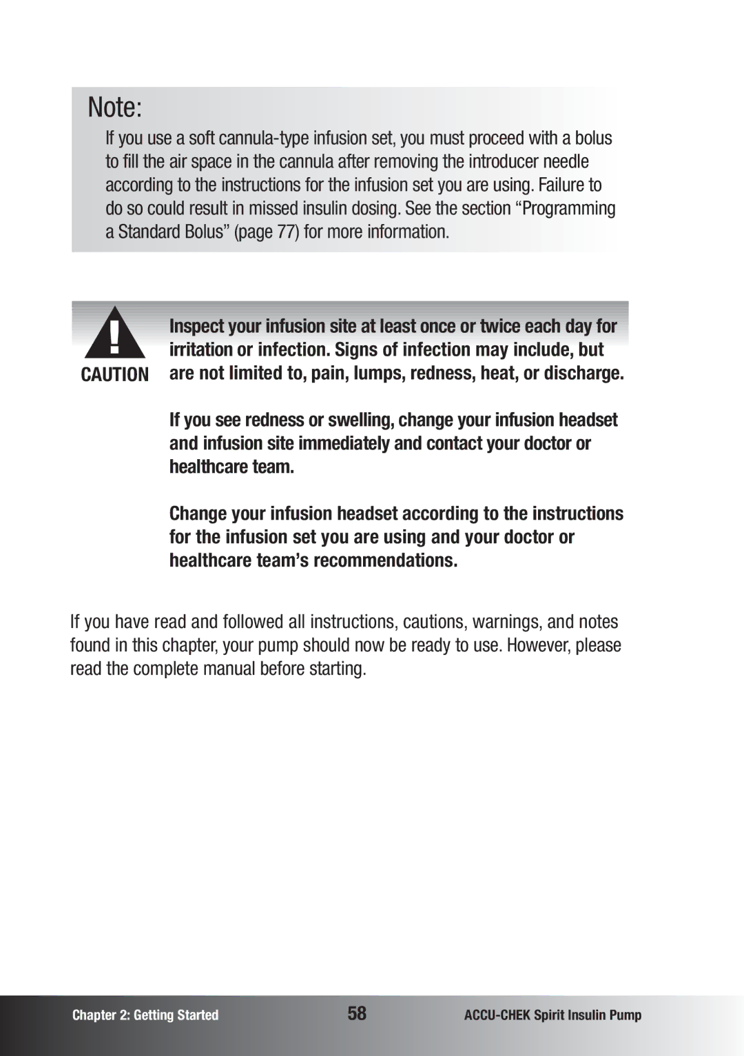 Accu-Chek insulin pump manual Healthcare team’s recommendations 