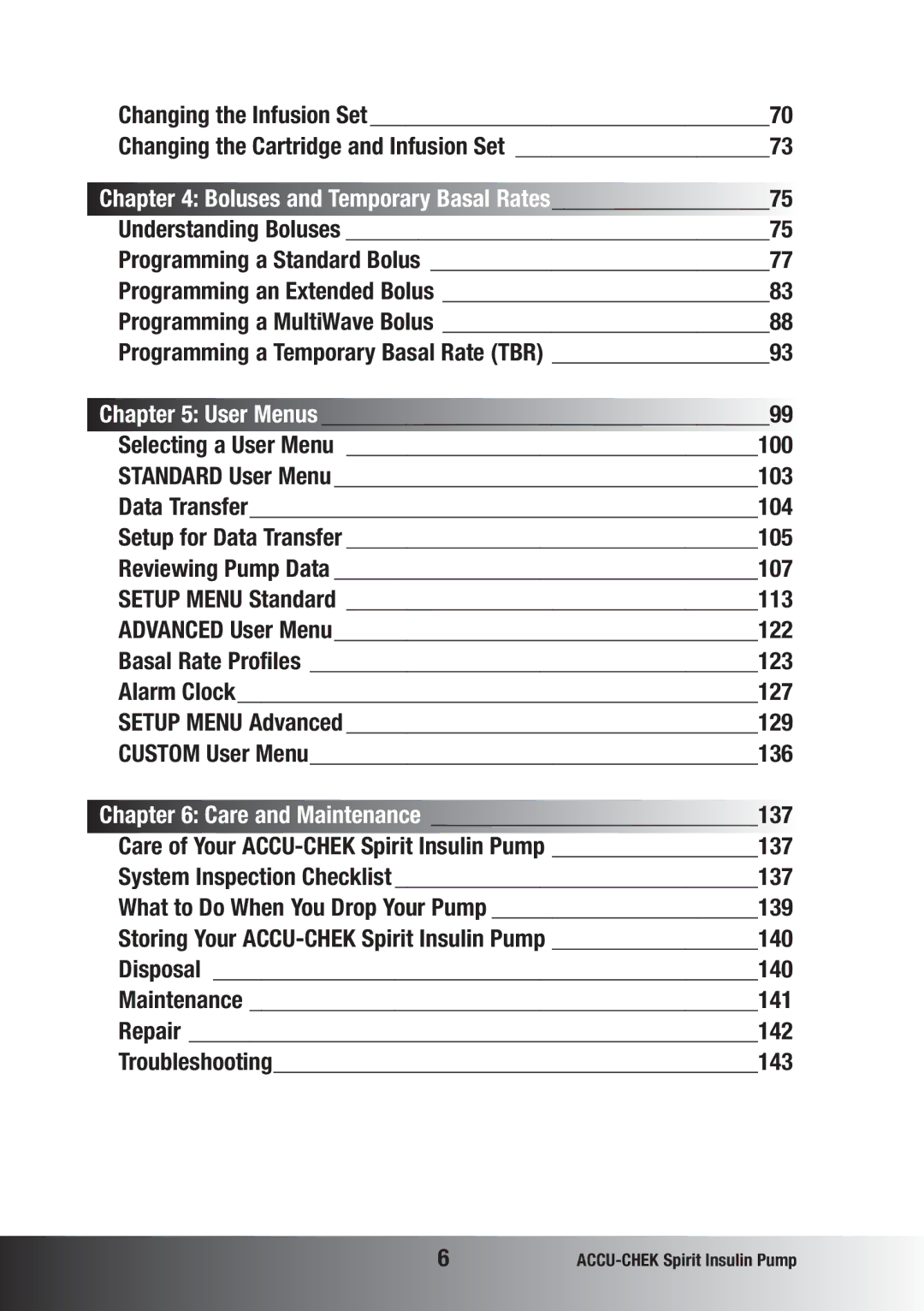 Accu-Chek insulin pump manual Boluses and Temporary Basal Rates 