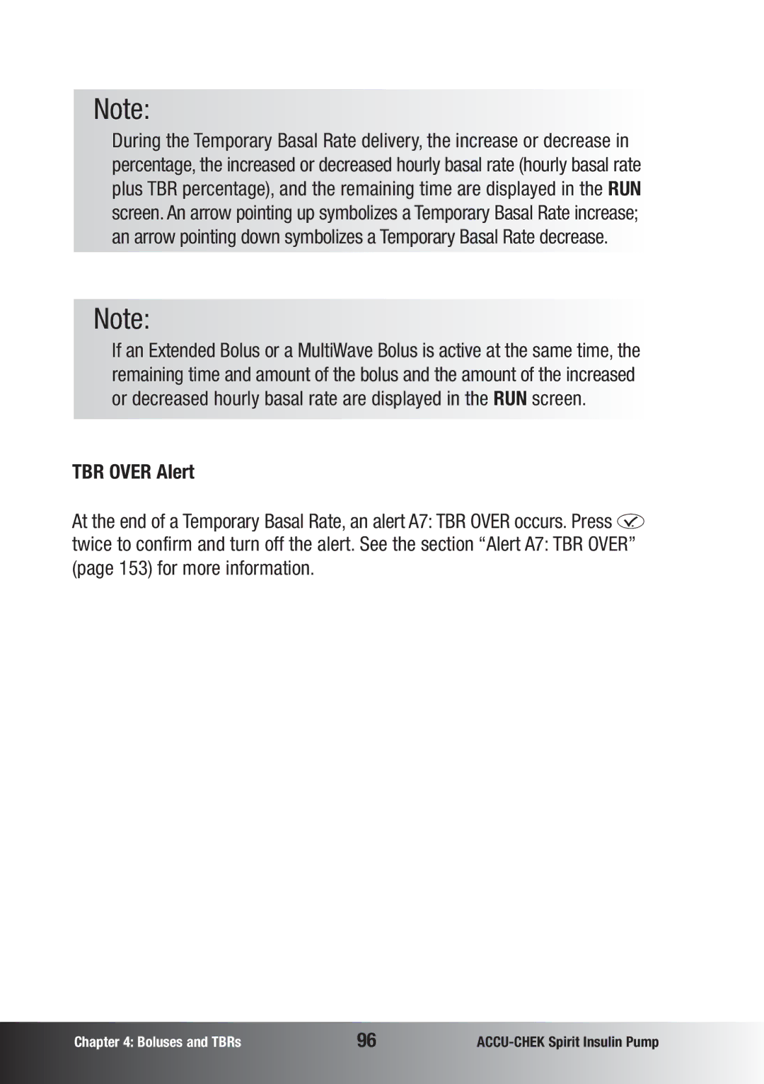 Accu-Chek insulin pump manual TBR Over Alert 