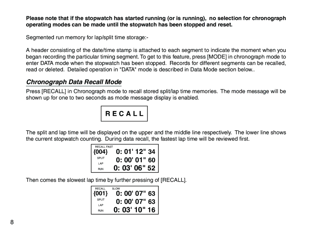 Accusplit AE602M100, AE760M100, AE790M500DEC instruction manual 03 06, 03 10, 01 12, 00 01, 00 07 