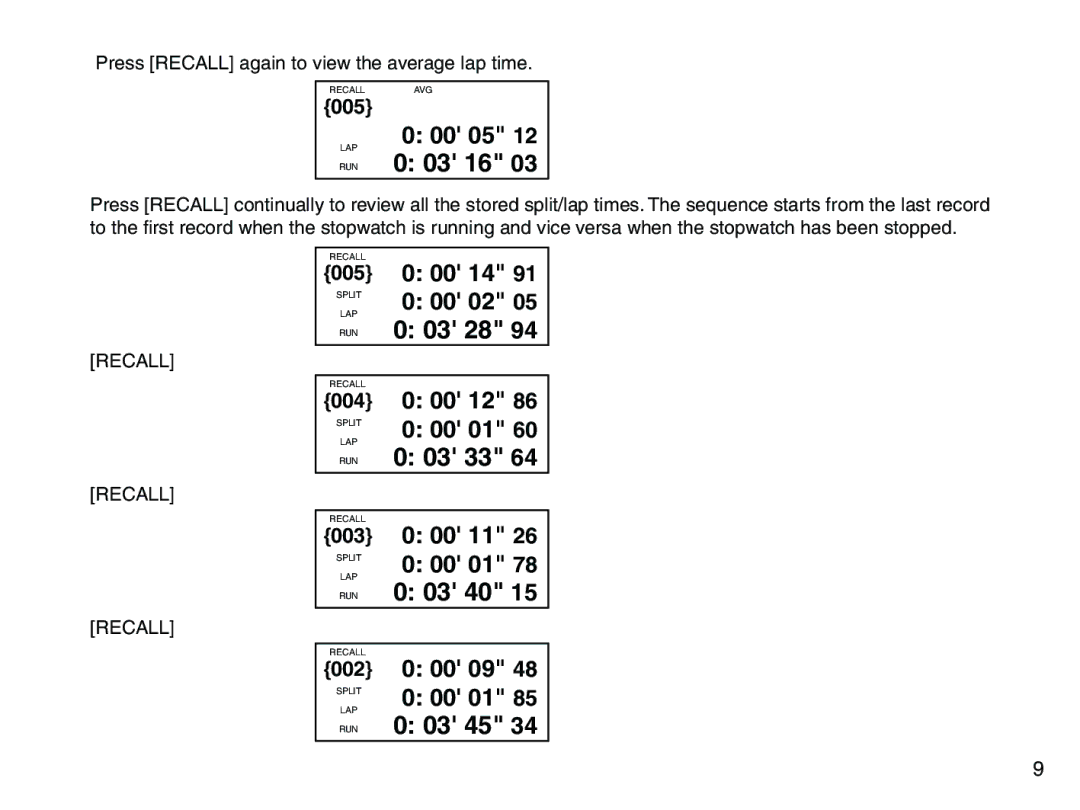 Accusplit AE790M500DEC, AE602M100, AE760M100 instruction manual 03 16, 03 28, 03 33, 03 40, 03 45 