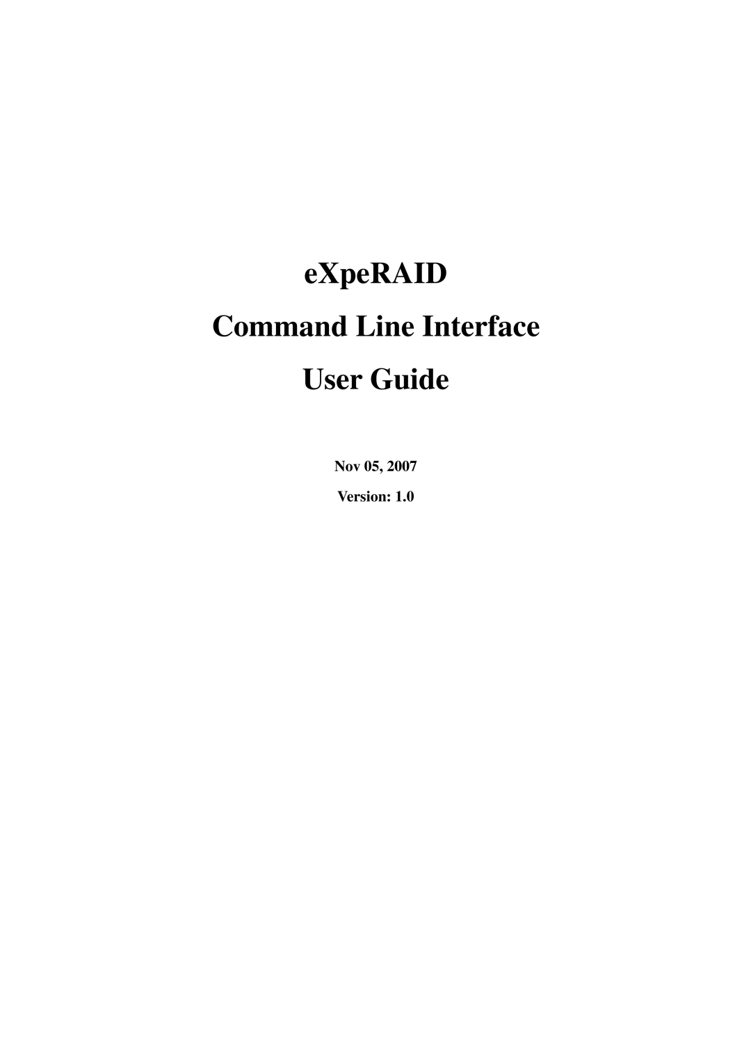 Accusys eXpeRAID manual EXpeRAID Command Line Interface User Guide, Nov 05 Version 