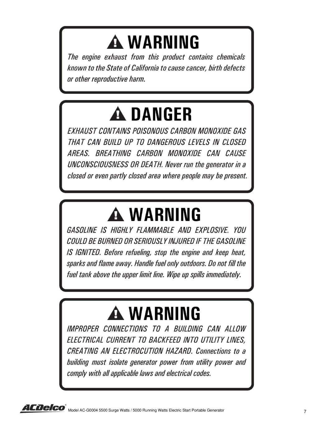 ACDelco AC-G0004 instruction manual 