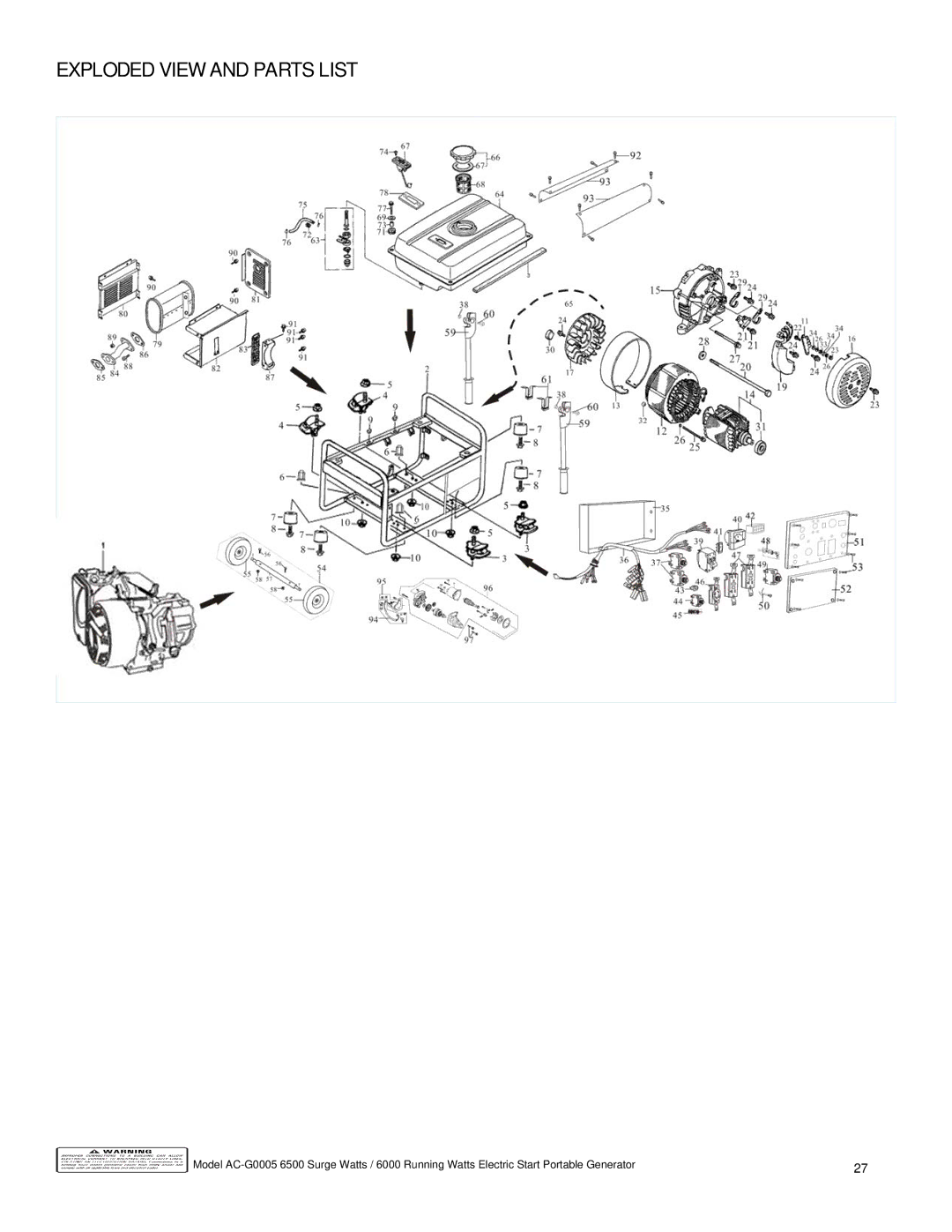 ACDelco AC-G0005 instruction manual Exploded View and Parts List 