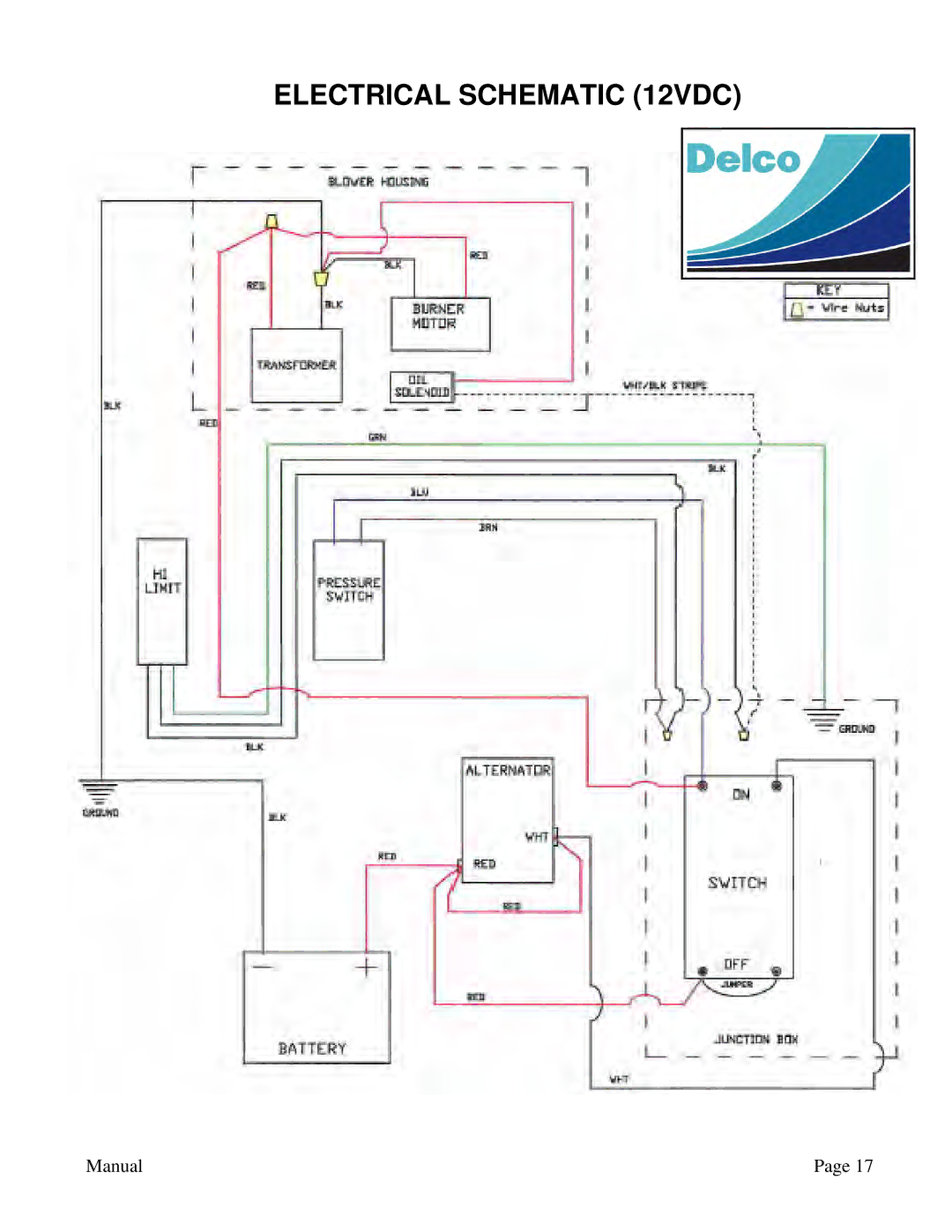 ACDelco PN 09301 A manual Electrical Schematic 12VDC 