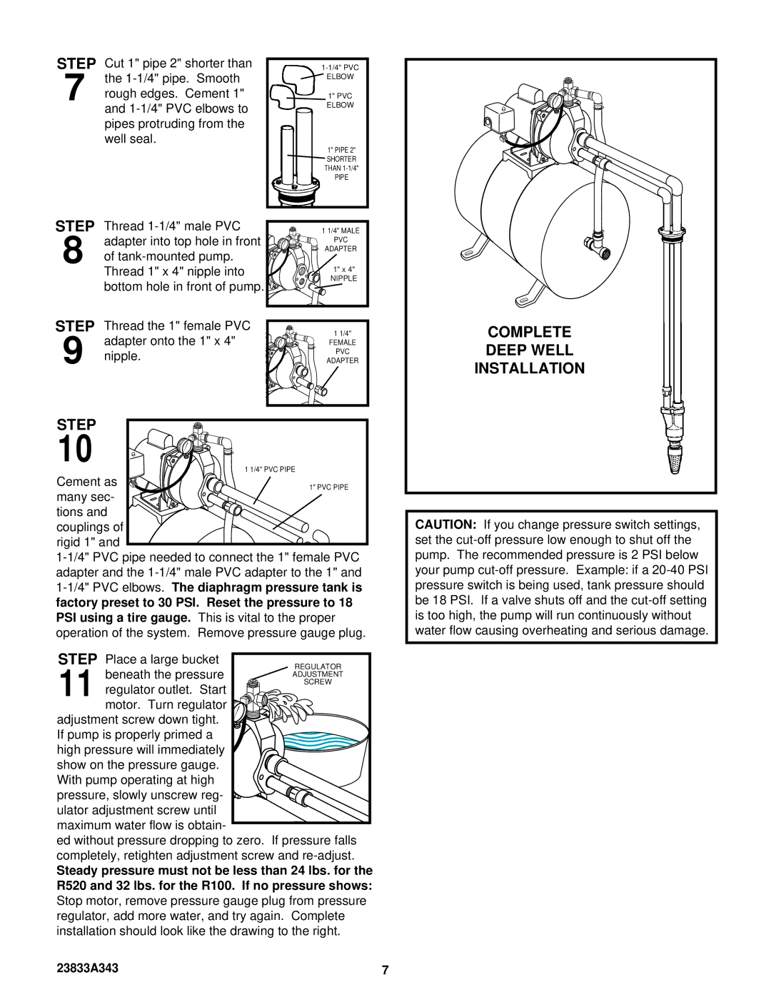 Ace Hardware R-30-T7 installation manual Complete Deep Well Installation 