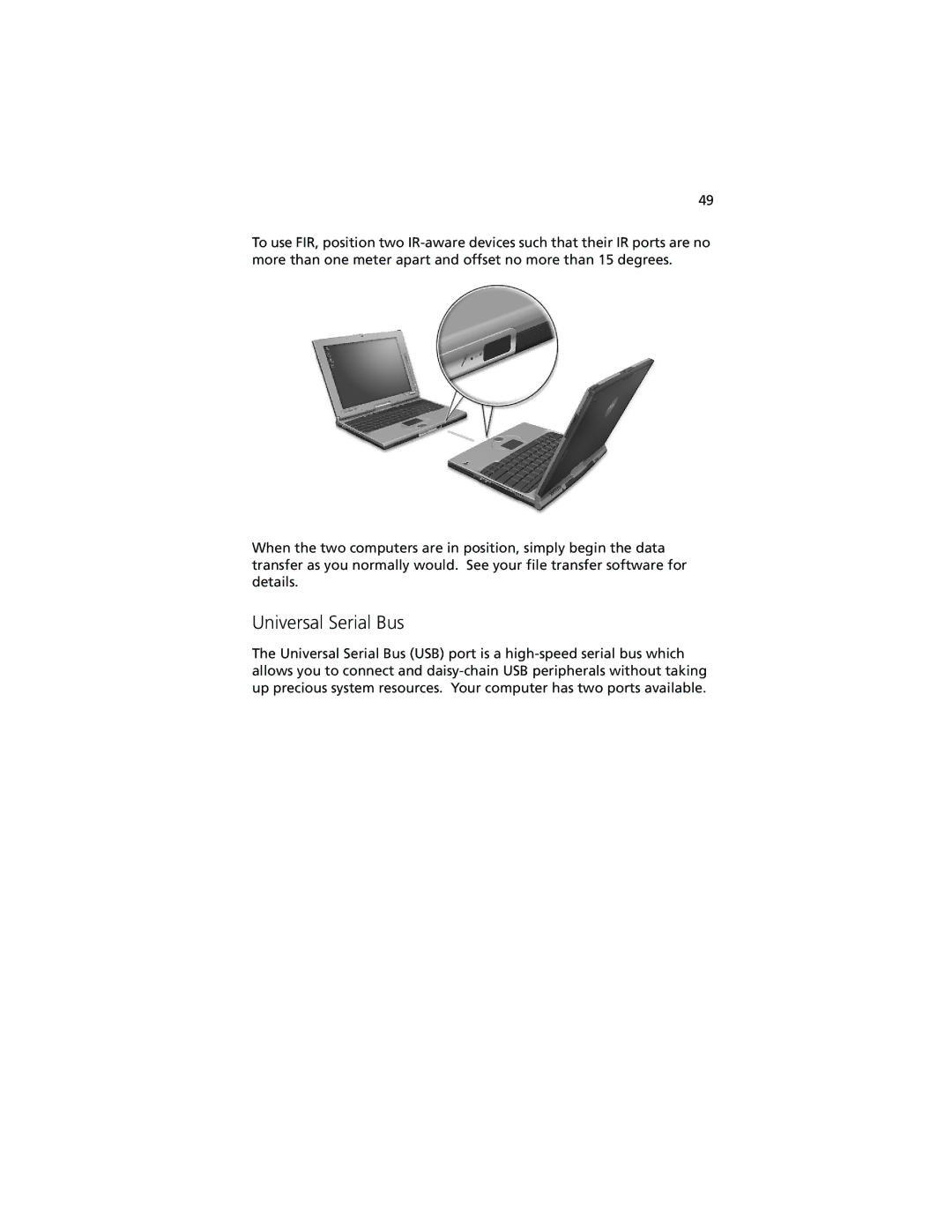 Acer 100 Series manual Universal Serial Bus 