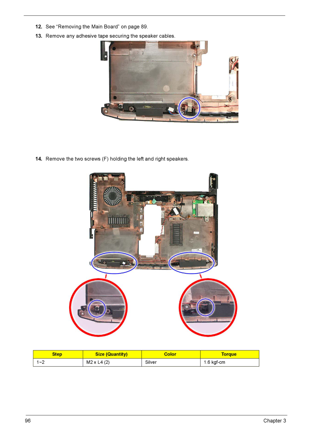 Acer 1200 manual M2 x L4 Silver Kgf-cm Chapter 