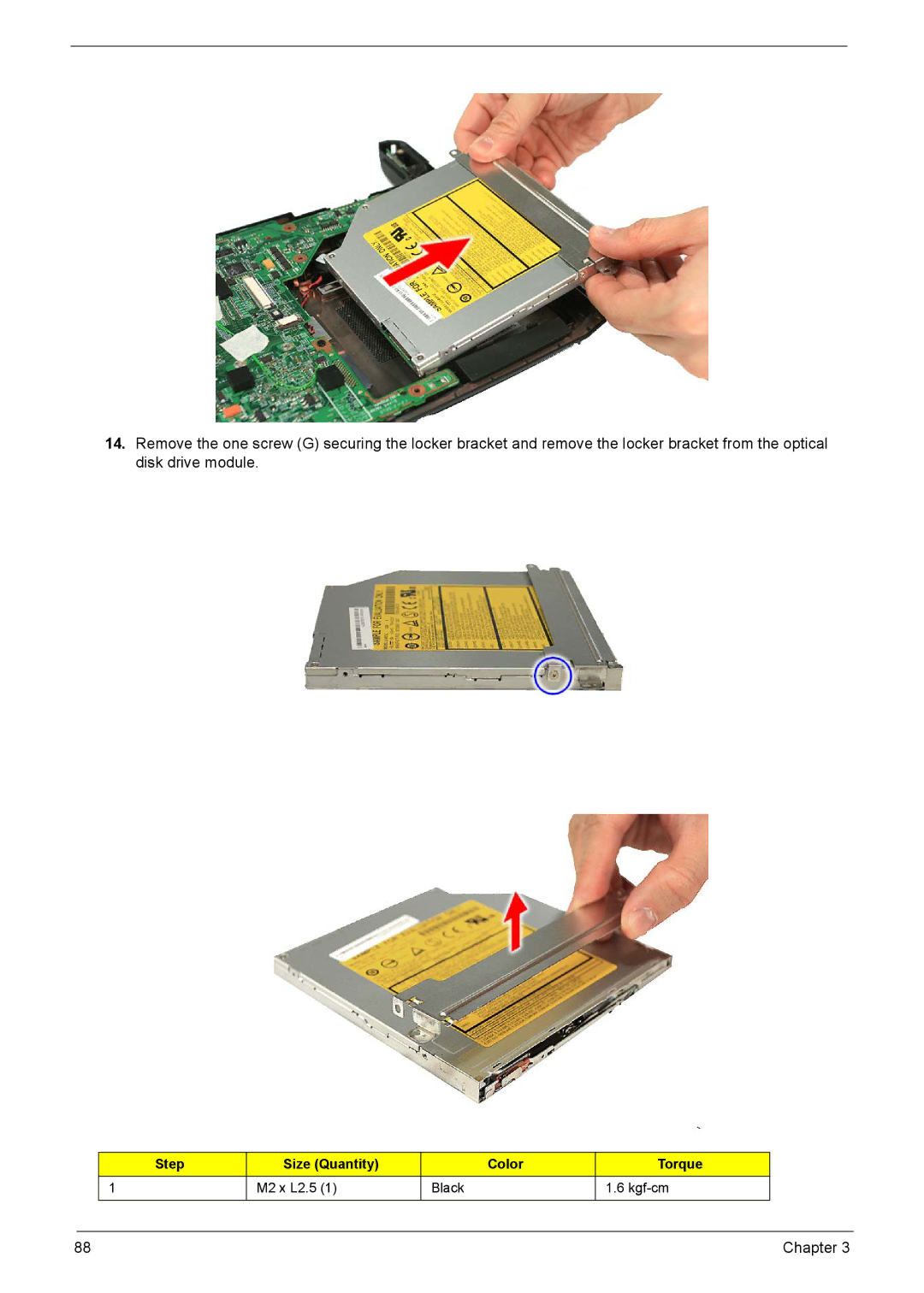 Acer 1200 manual M2 x L2.5 Black Kgf-cm Chapter 