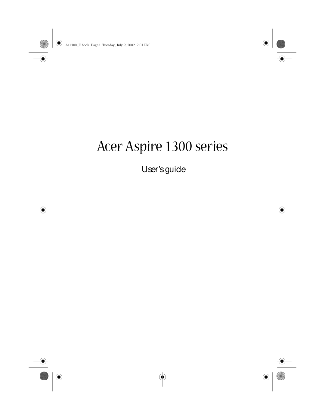 Acer 1300 Series, 1350 series manual Acer Aspire 1300 series 