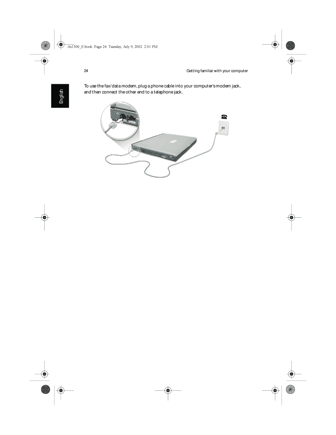 Acer 1350 series, 1300 Series manual As1300E.book Page 24 Tuesday, July 9, 2002 201 PM 