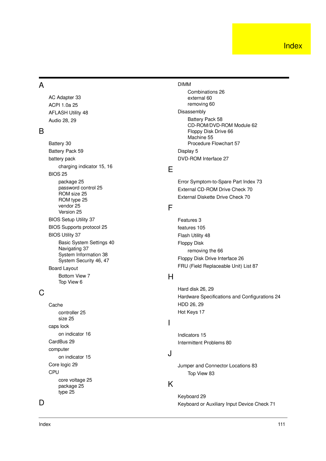 Acer 1400 Series manual Cpu 