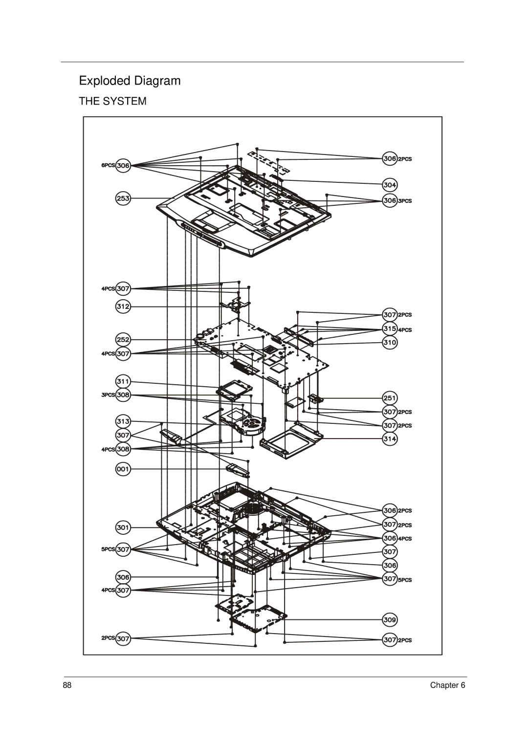 Acer 1400 Series manual Exploded Diagram 