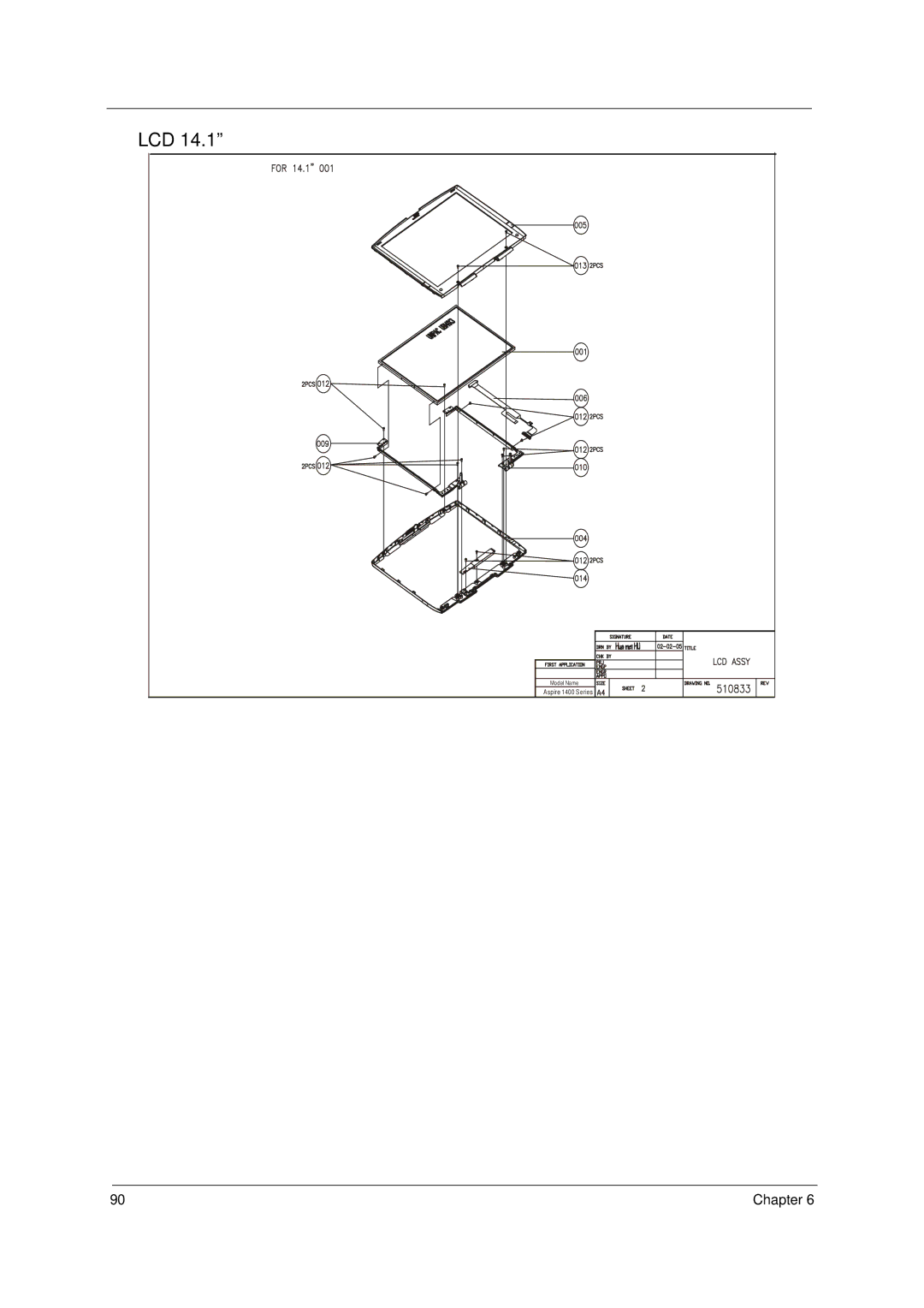 Acer 1400 Series manual Lcd 