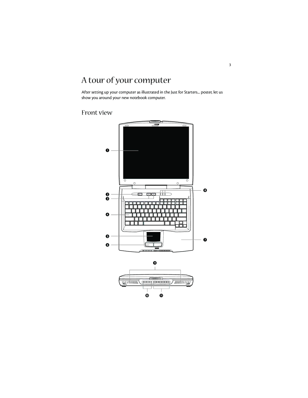 Acer 1400 manual Tour of your computer, Front view 