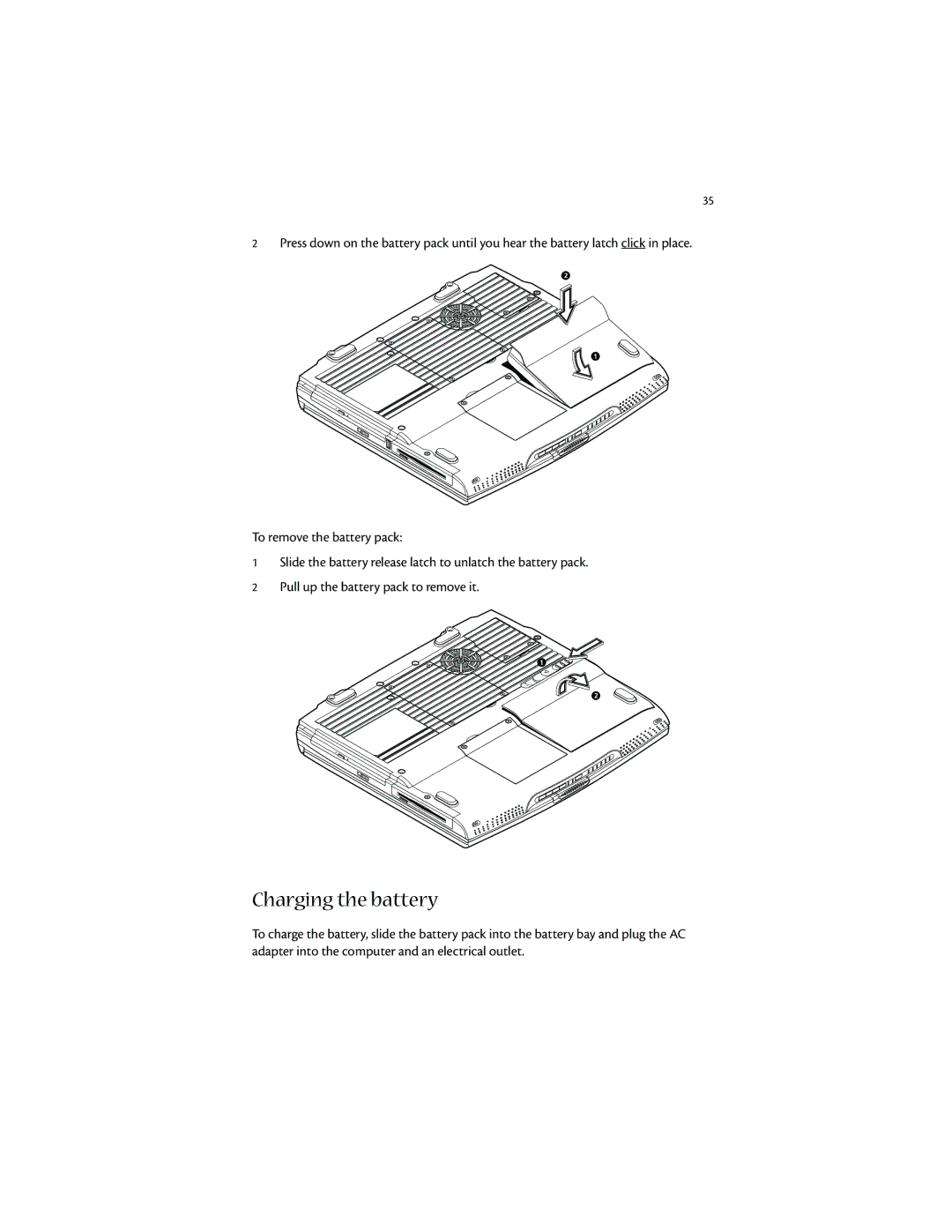 Acer 1400 manual Charging the battery 