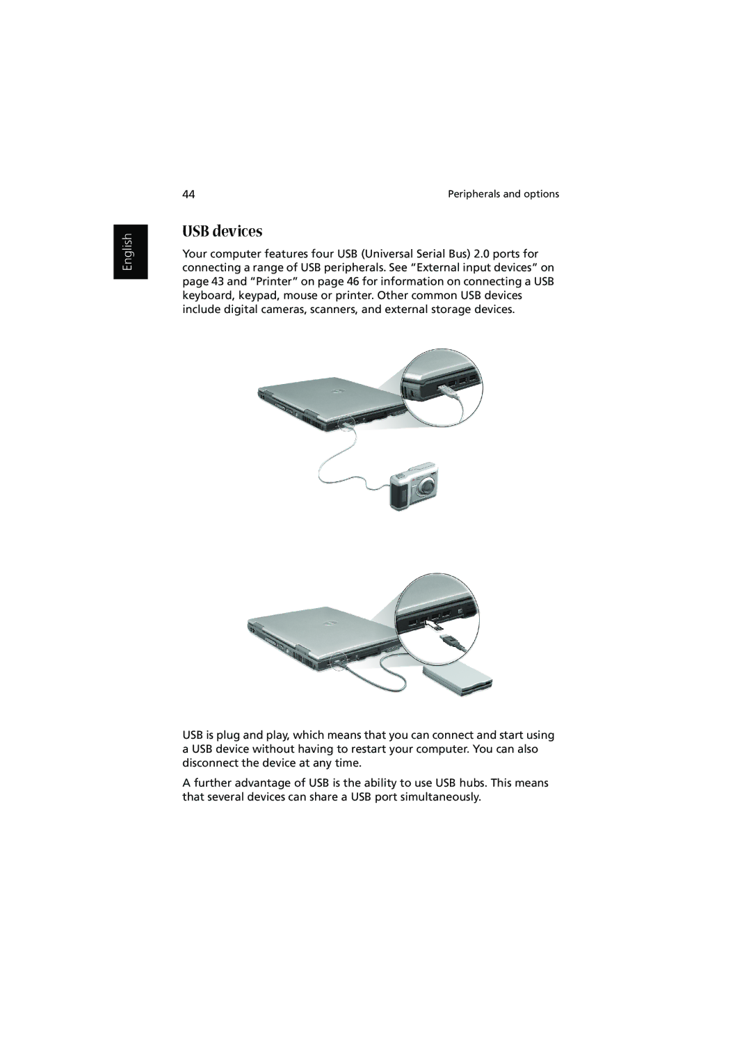 Acer 1450 manual USB devices 