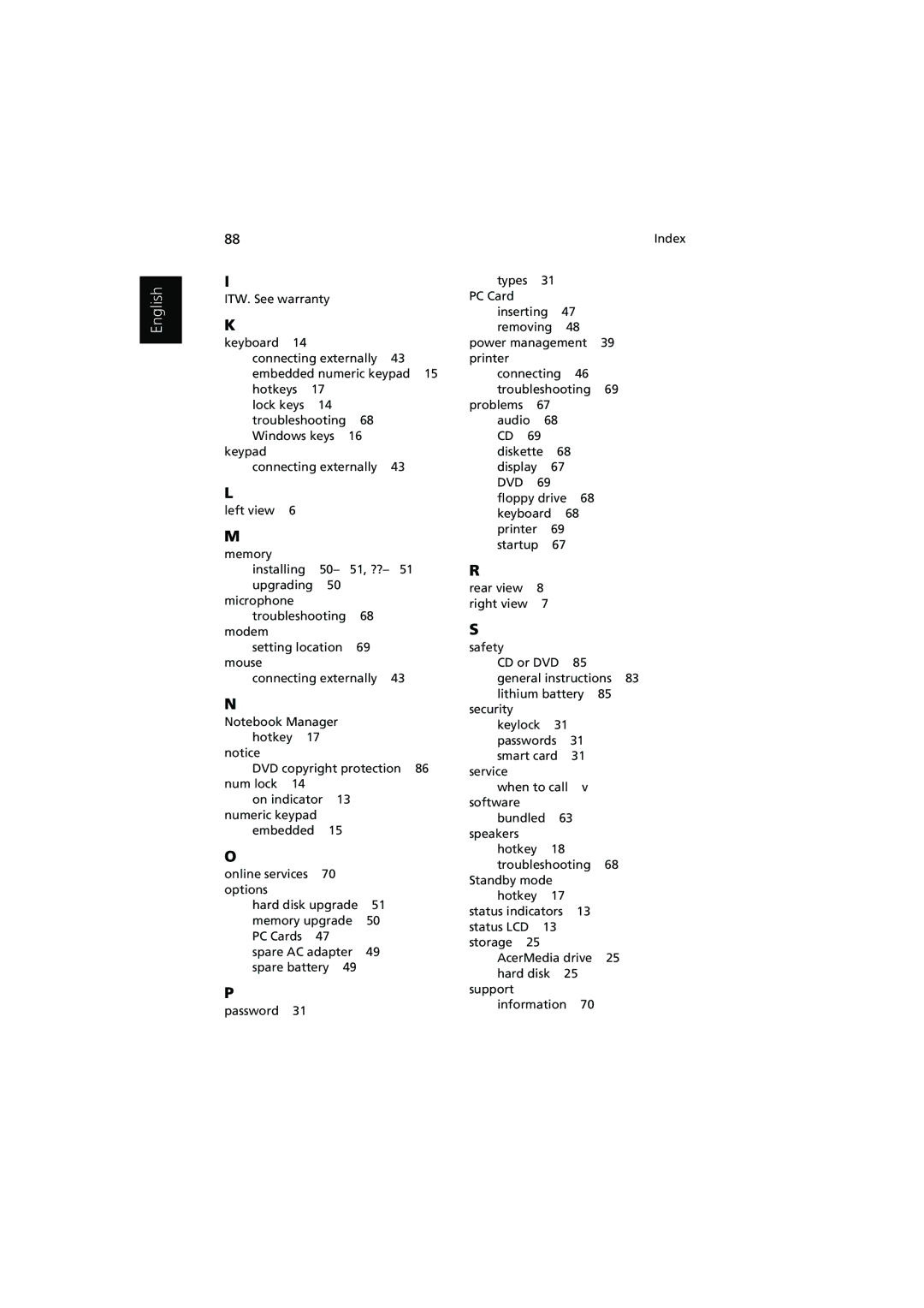 Acer 1450 manual English 