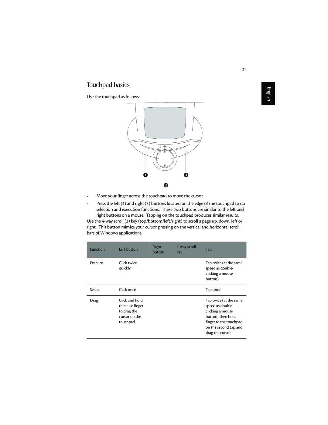 Acer 1600 series manual Touchpad basics 