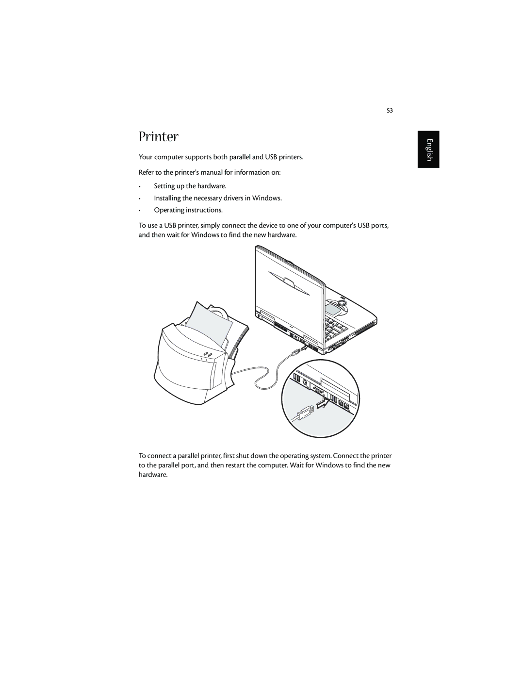 Acer 1600 series manual Printer 