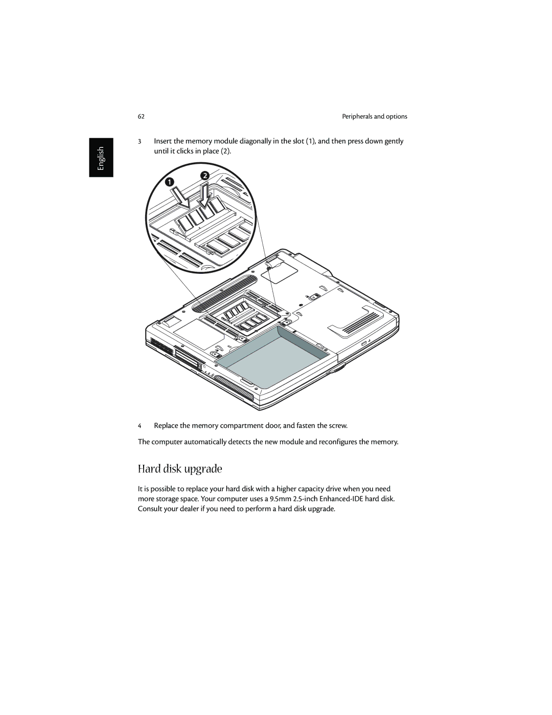 Acer 1600 series manual Hard disk upgrade 