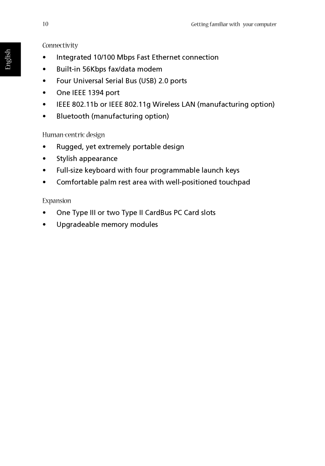 Acer 1620 Series manual Connectivity, Human-centric design, Expansion 