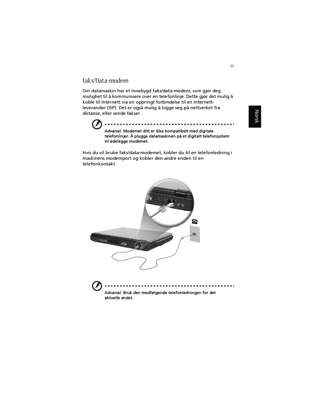 Acer 1660 manual Faks/Data-modem 